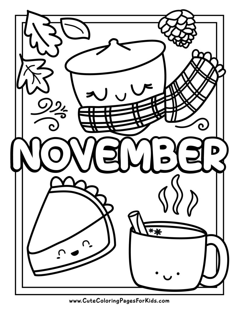 November Coloring Pages 5 Free Printables For Kids Cute Coloring