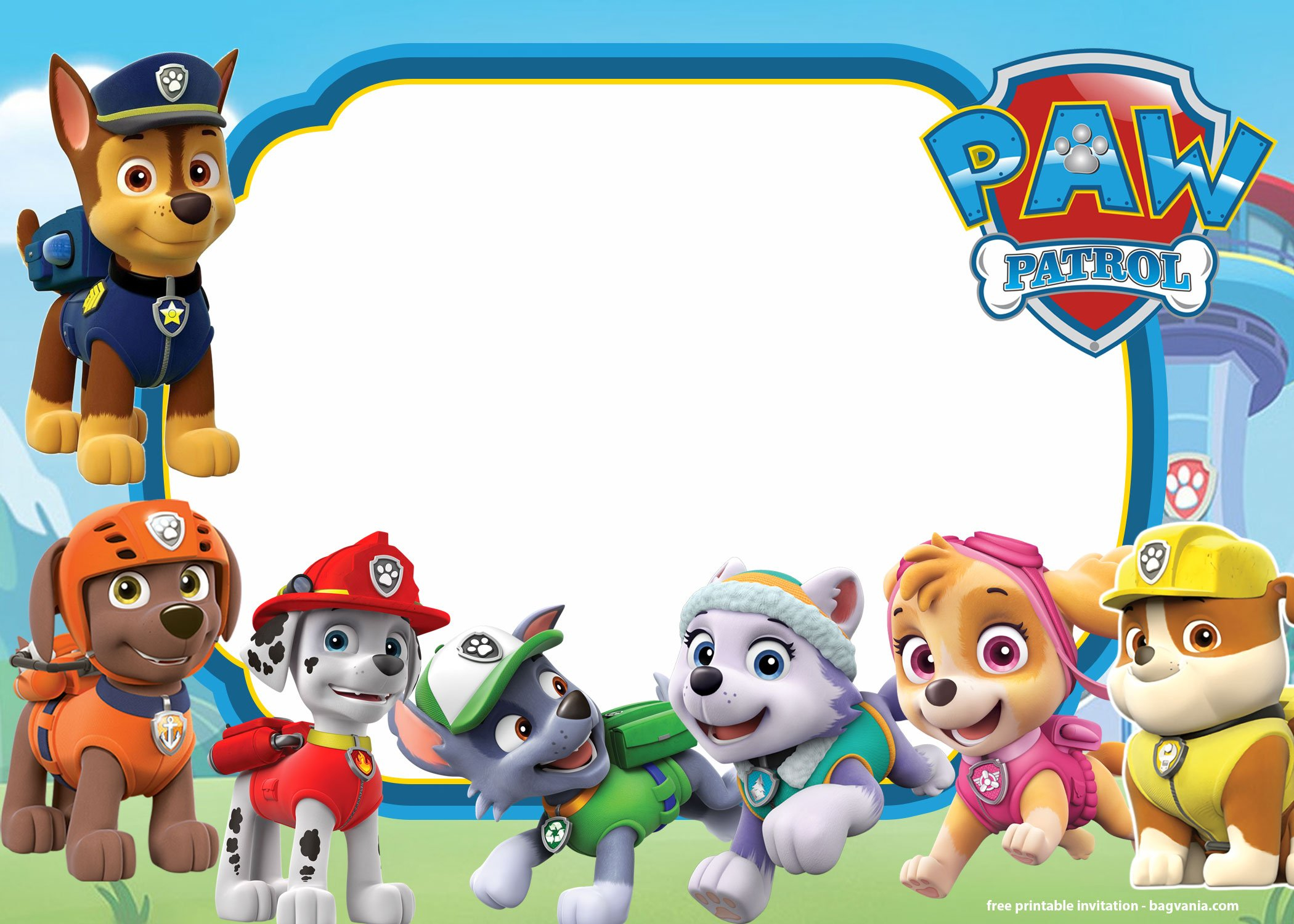 Paw Patrol Invitation Template