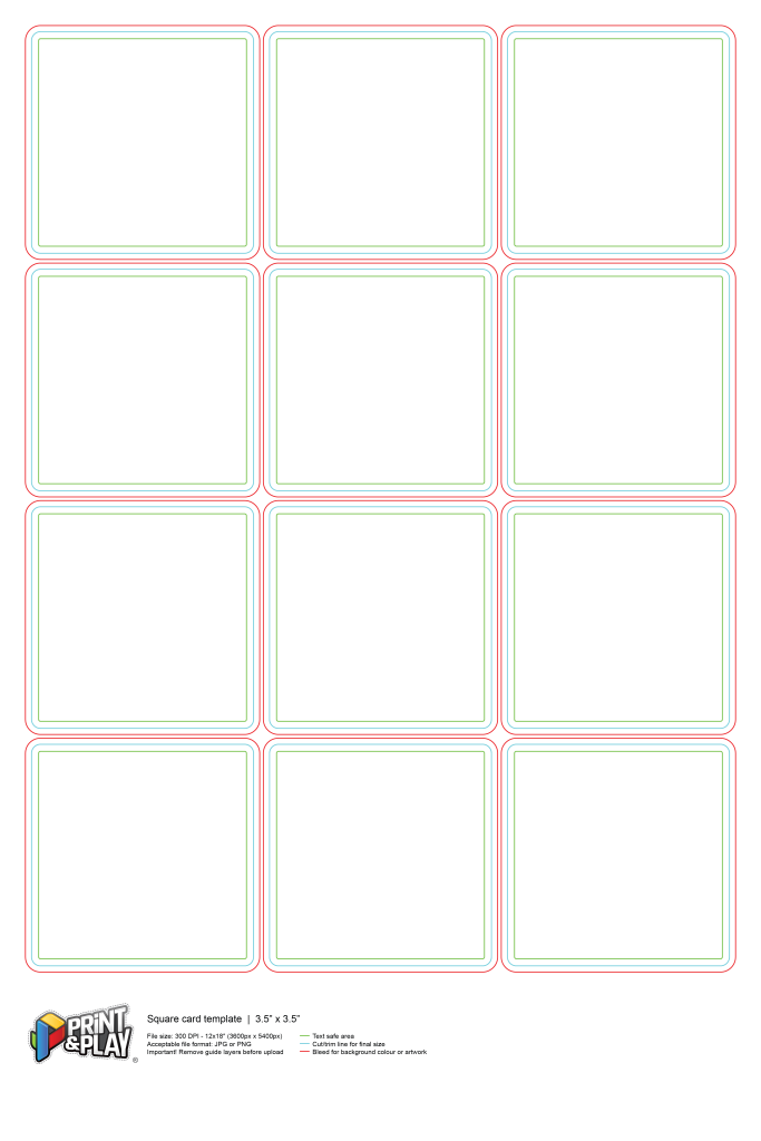 Playing Cards Formatting Templates Print Play