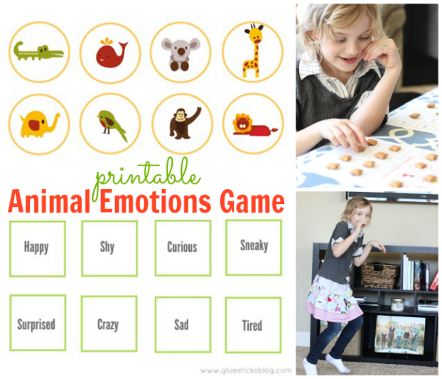 Printable Animal Emotions Game Gluesticks Emotions Game Emotions 