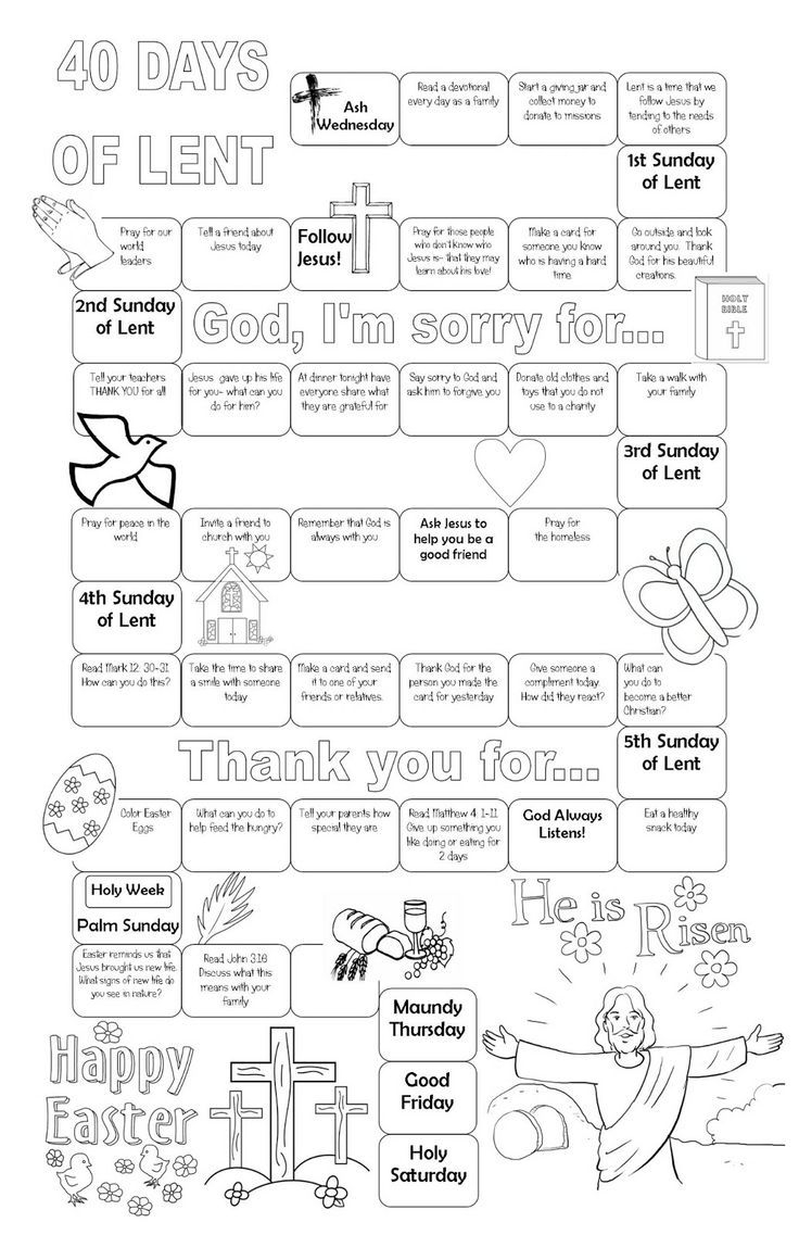printable lent activities for kids