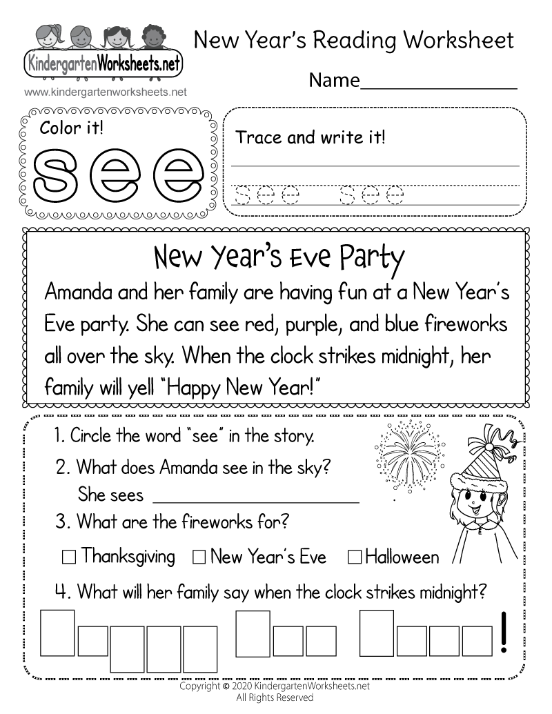 Printable New Years Activities