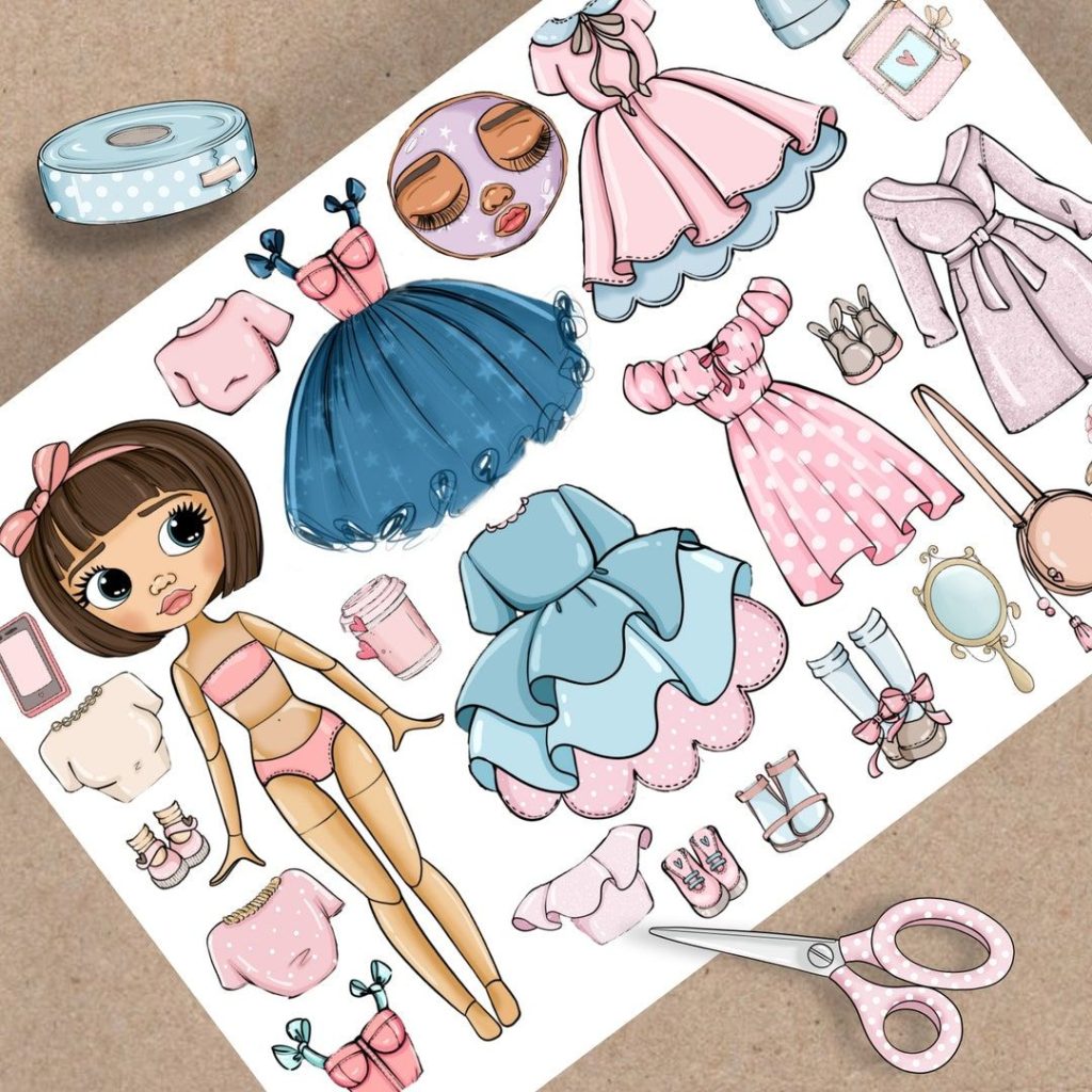Printable Paper Doll Blythe With Clothes Digital PDF Instant Download