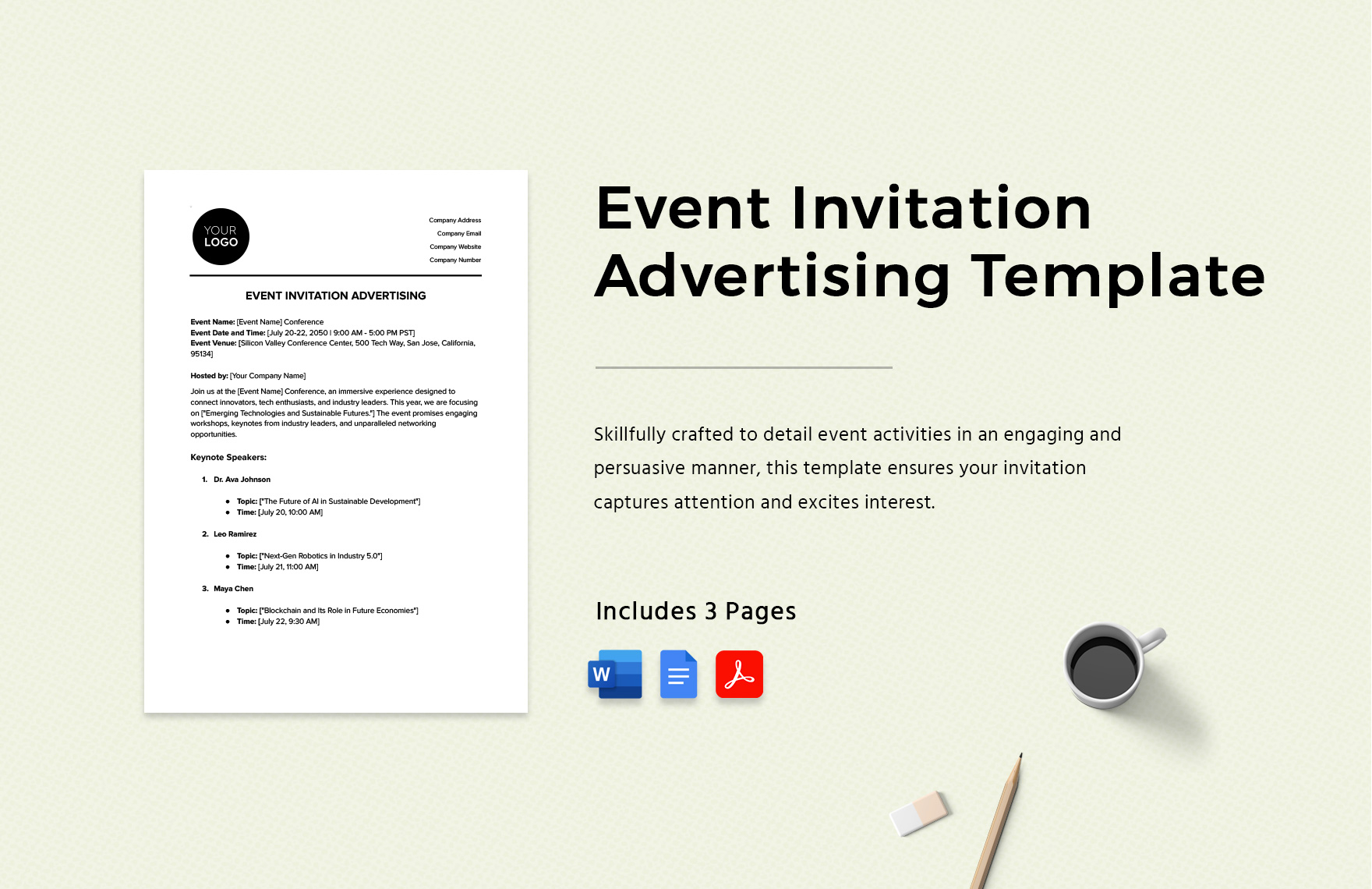 Product Launch Event Invitation Template In Word Pages Illustrator 