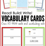Read Build Write FREE Printable Vocabulary Cards Homeschool Giveaways