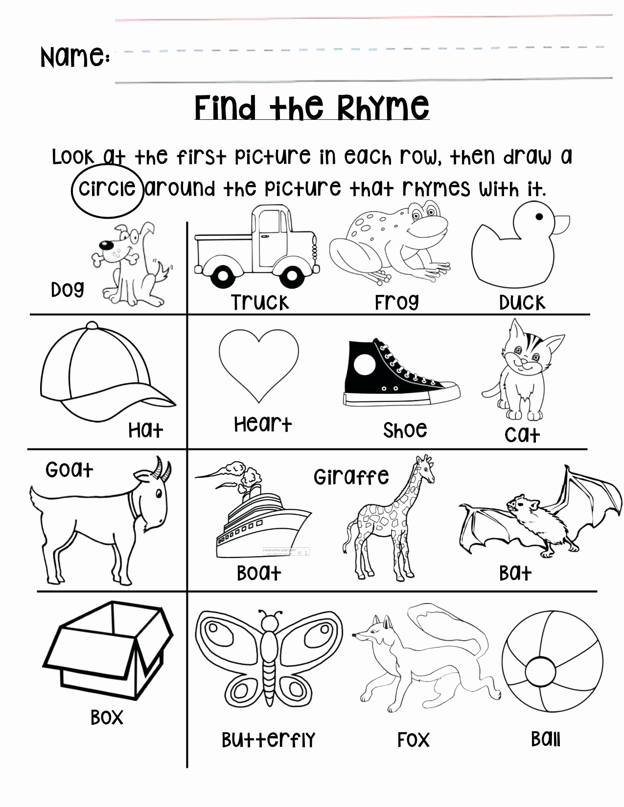 printable rhyming activities for preschoolers