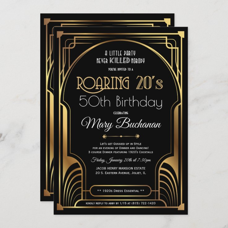 Roaring 20s Birthday Invitation Zazzle