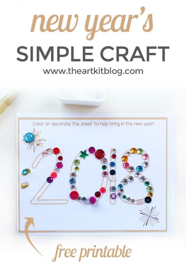 Simple New Year 39 s Craft For Kids Free Printable The Art Kit