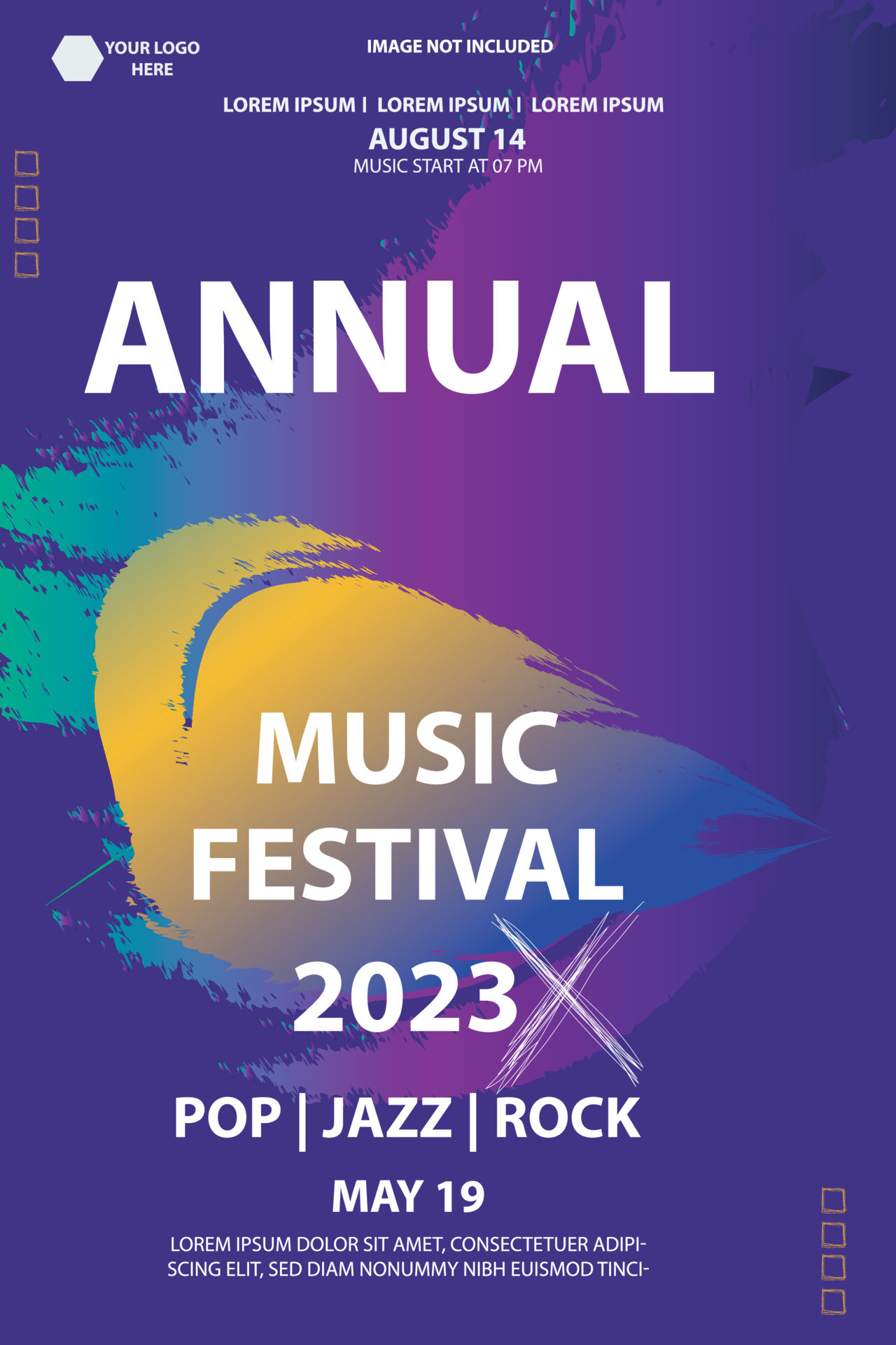Vector Template Evening Dance Party Music Event Concert Clubing 