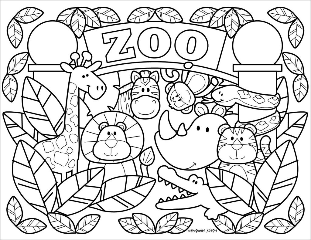Zoo Animals Coloring Page For Kids ColoringBay