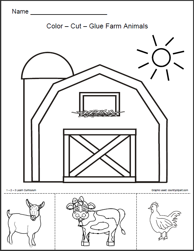 farm animal craft preschool printable