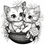 10 Cute Kitten Colouring Pages printable PDF Instant Download coloring