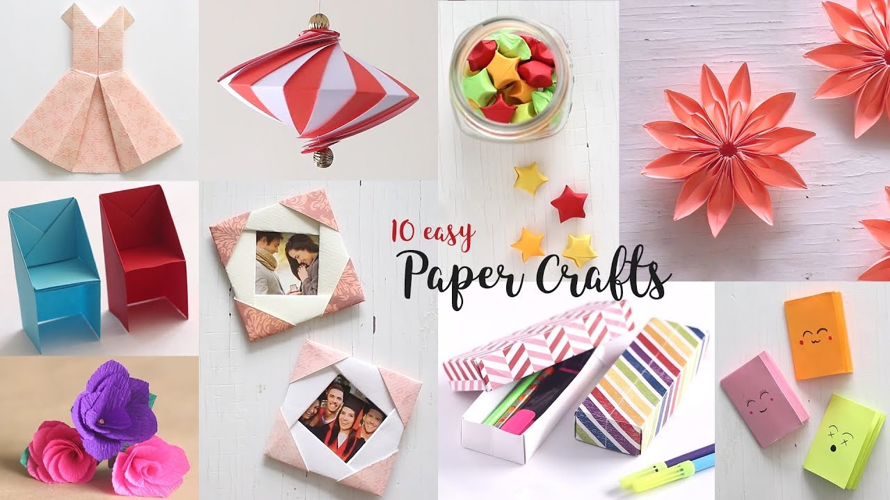 10 Easy Paper Crafts Compilation DIY Craft Ideas Art All The Way 