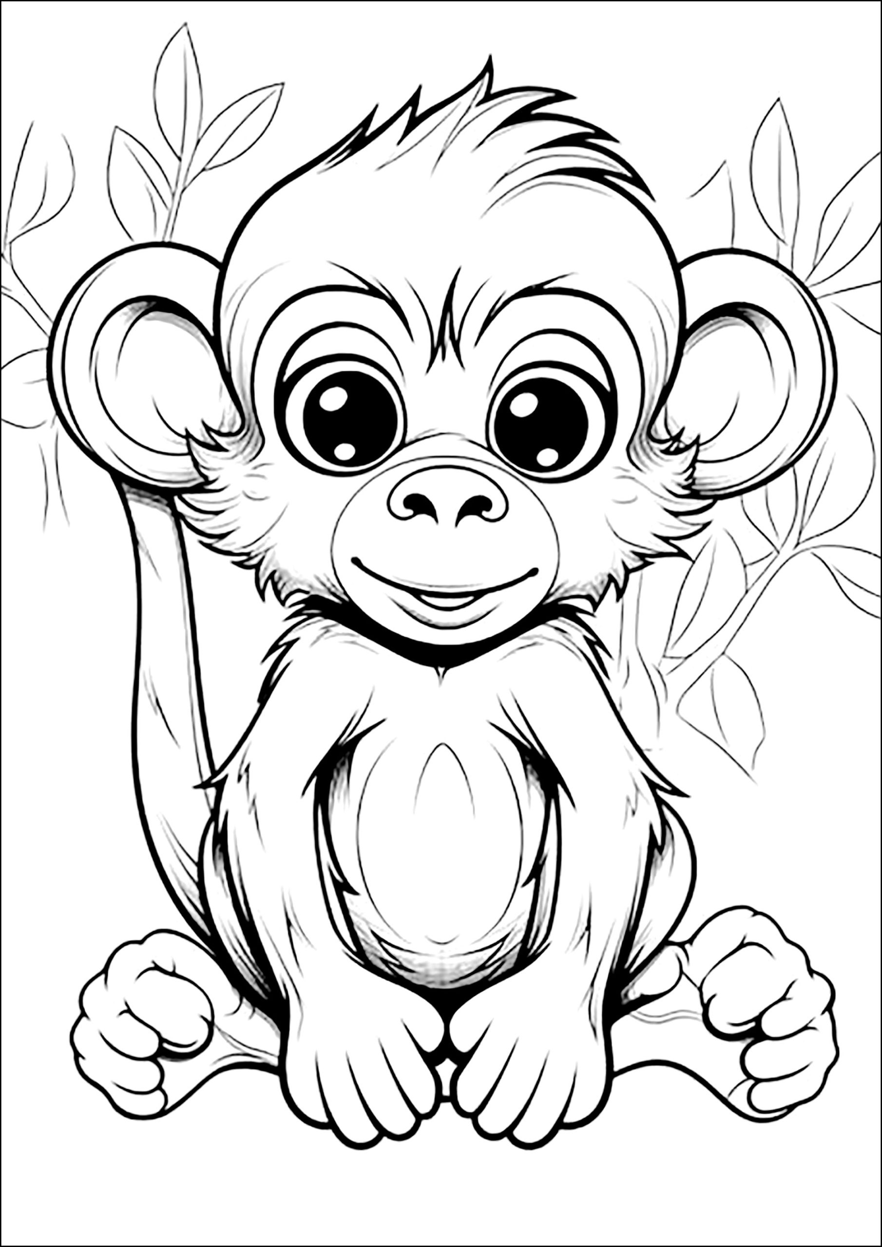 10 Playful Animal Coloring Pages Monkey For Fun