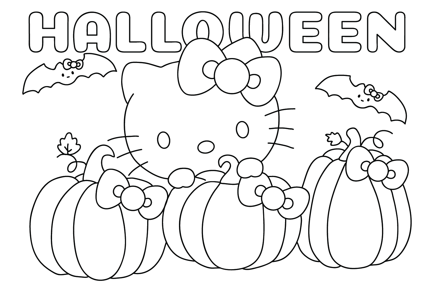 10 Printable Halloween Hello Kitty Coloring Pages Coloring Craze