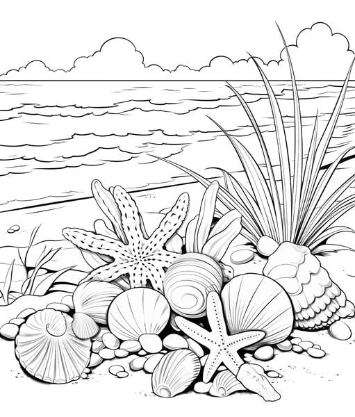 printable beach coloring pages for adults