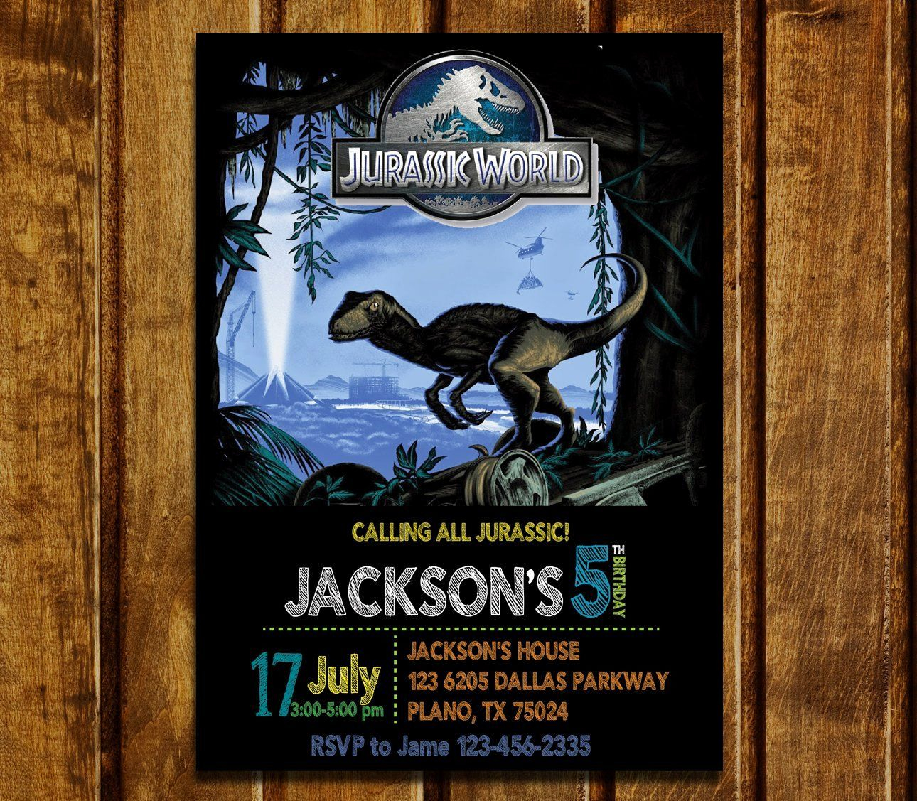 jurassic birthday invitation templates