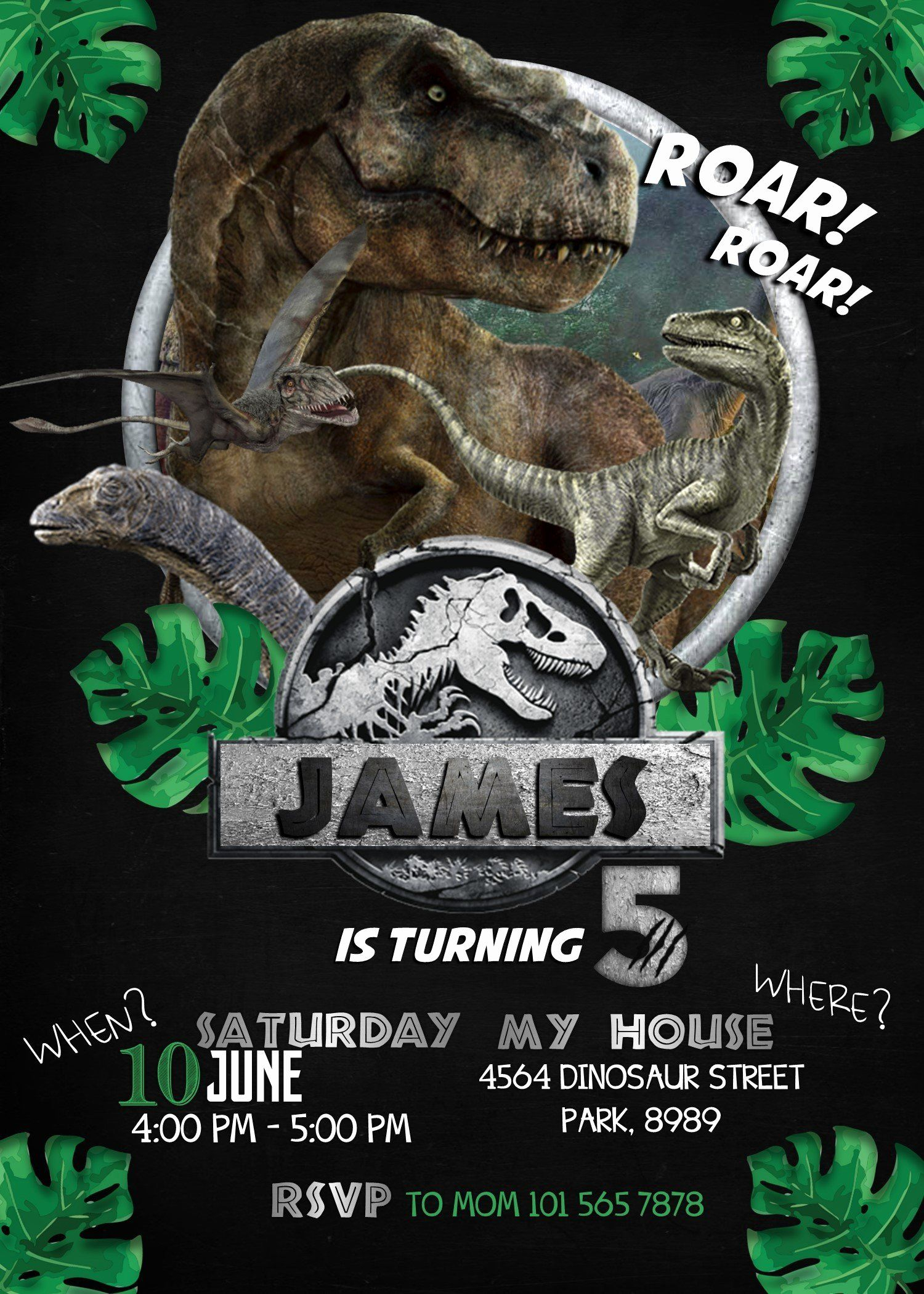 14 Aesthetic Jurassic World Birthday Invitation Template Pictures 