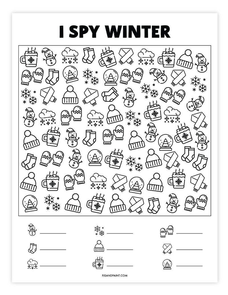 14 Free Printable Winter Games And Activities Pjs And Paint