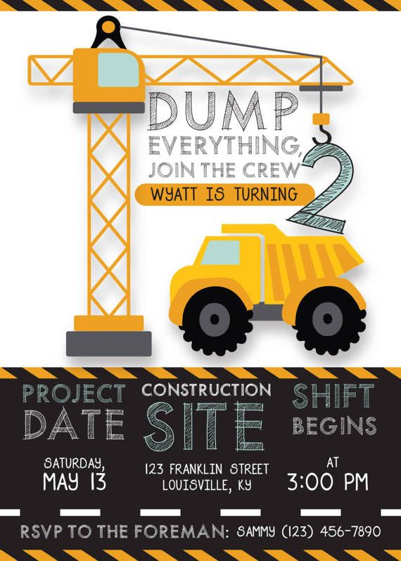 15 Graceful Construction Birthday Invitation Free Template Get It 