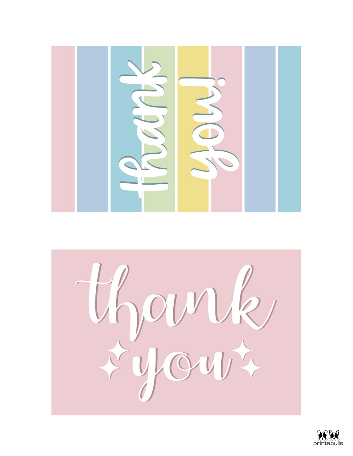 150 Printable Thank You Cards FREE Printabulls