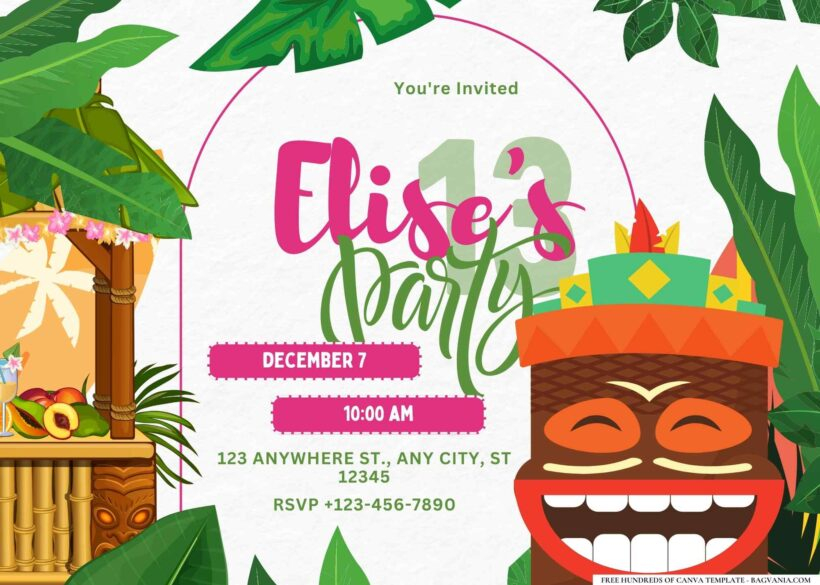 hawaiian birthday invitation templates free