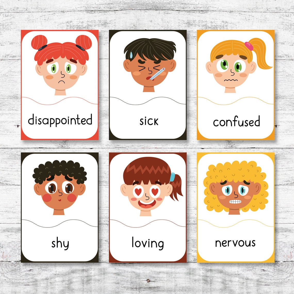 18 PDF Digital Printable Emotion Cards Feelings Emotion Cards 