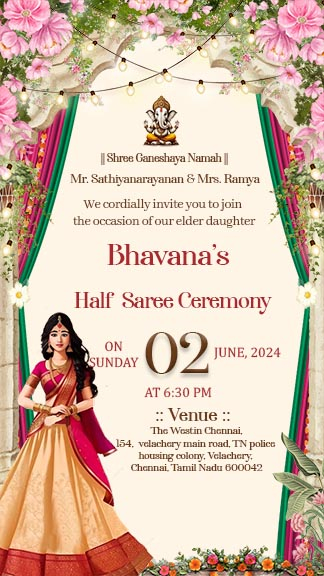 half saree function invitation templates free download word half saree function invitation templates free download word