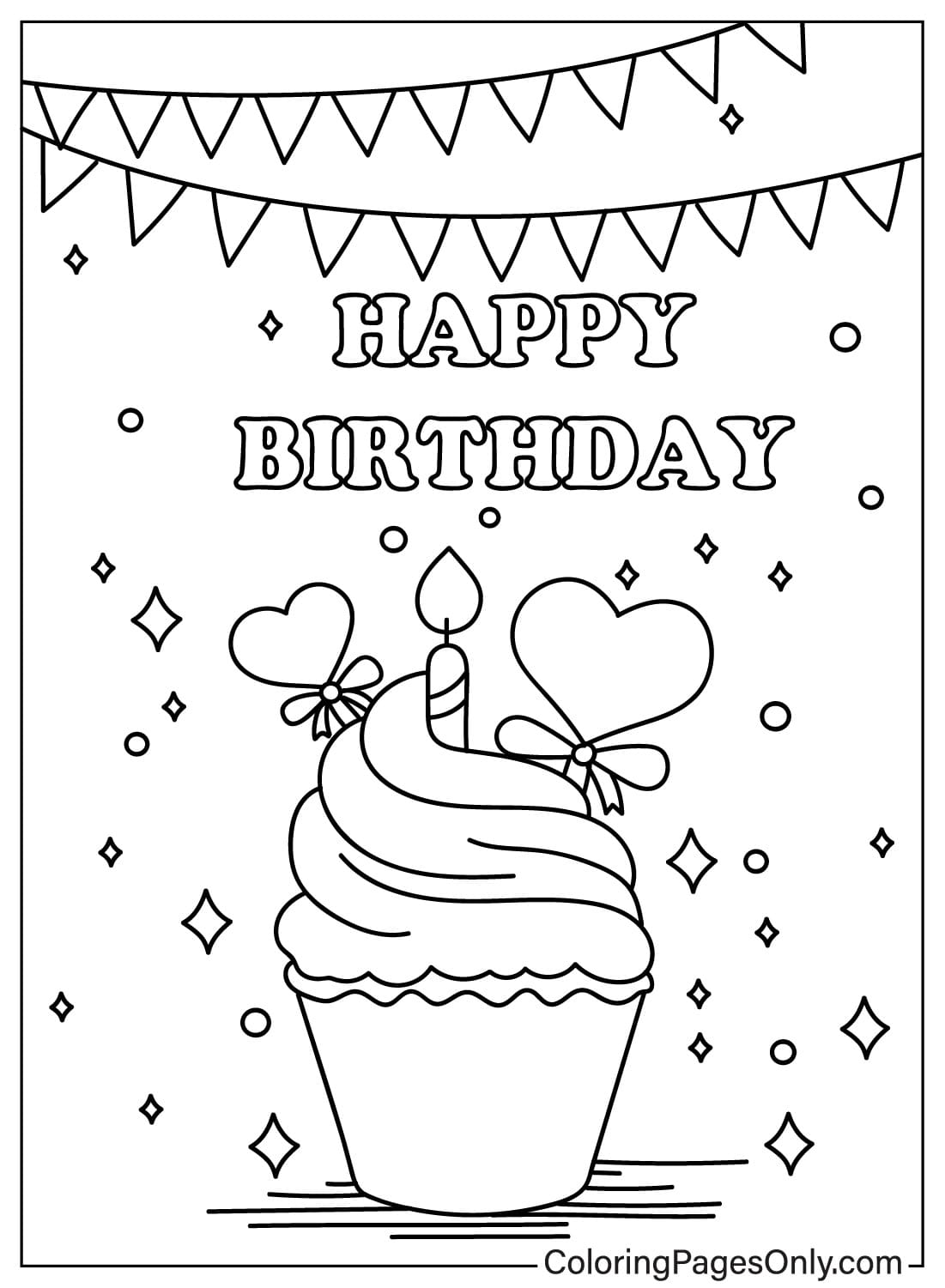 21 Happy Birthday Card Coloring Pages Free Printable For Kids And 
