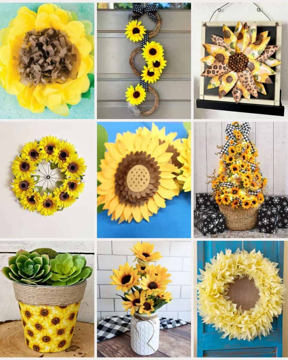sunflower crafts for adults printable