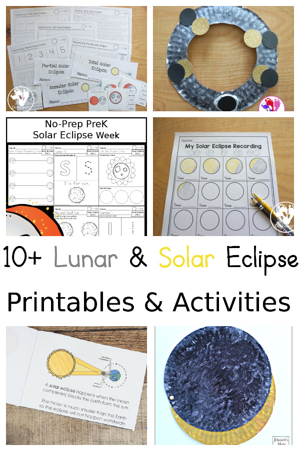 22 Solar Eclipse And Lunar Eclipses Printables Crafts 3 Dinosaurs