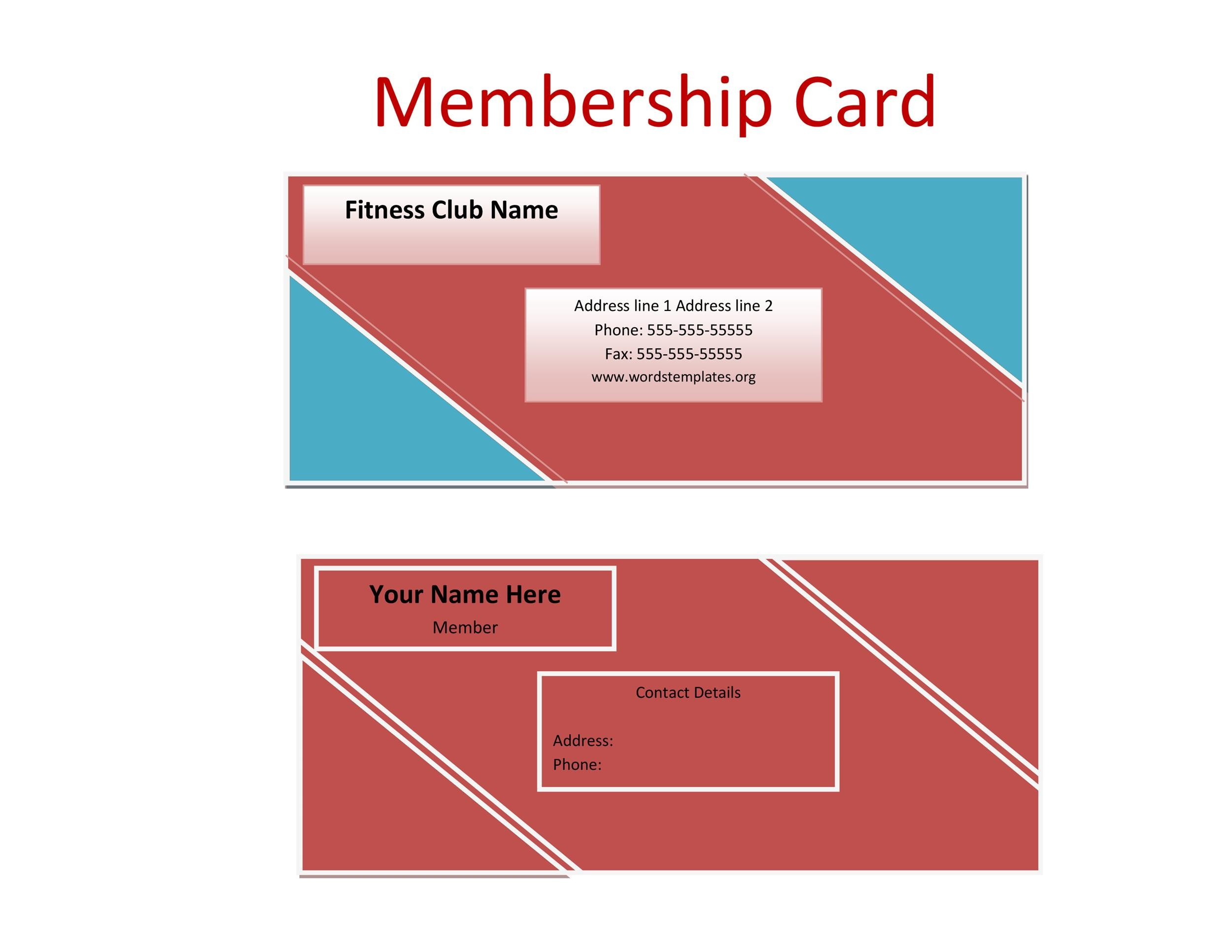 25 Cool Membership Card Templates Designs MS Word TemplateLab