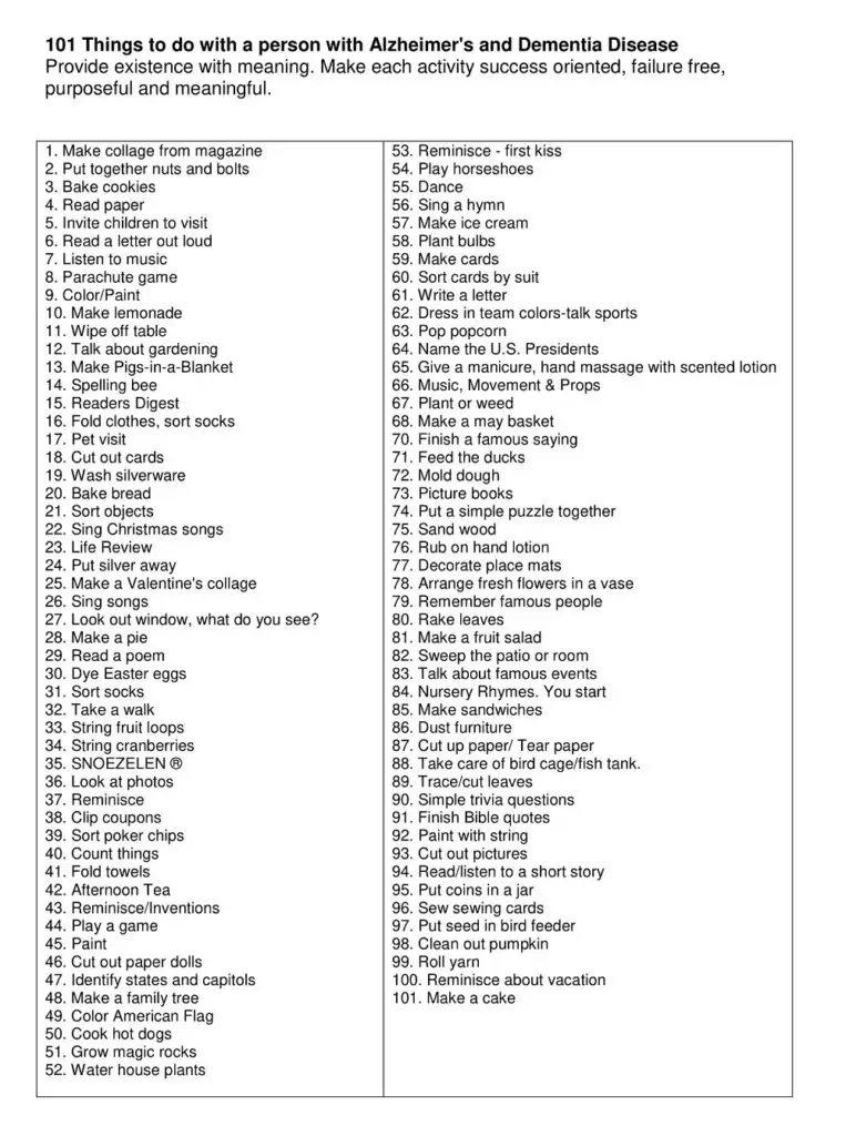 25 Free Printable Dementia Activities Sheets American Templates