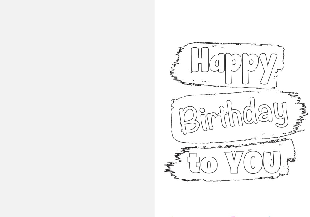 25 Printable Coloring Birthday Cards KodiAmalie