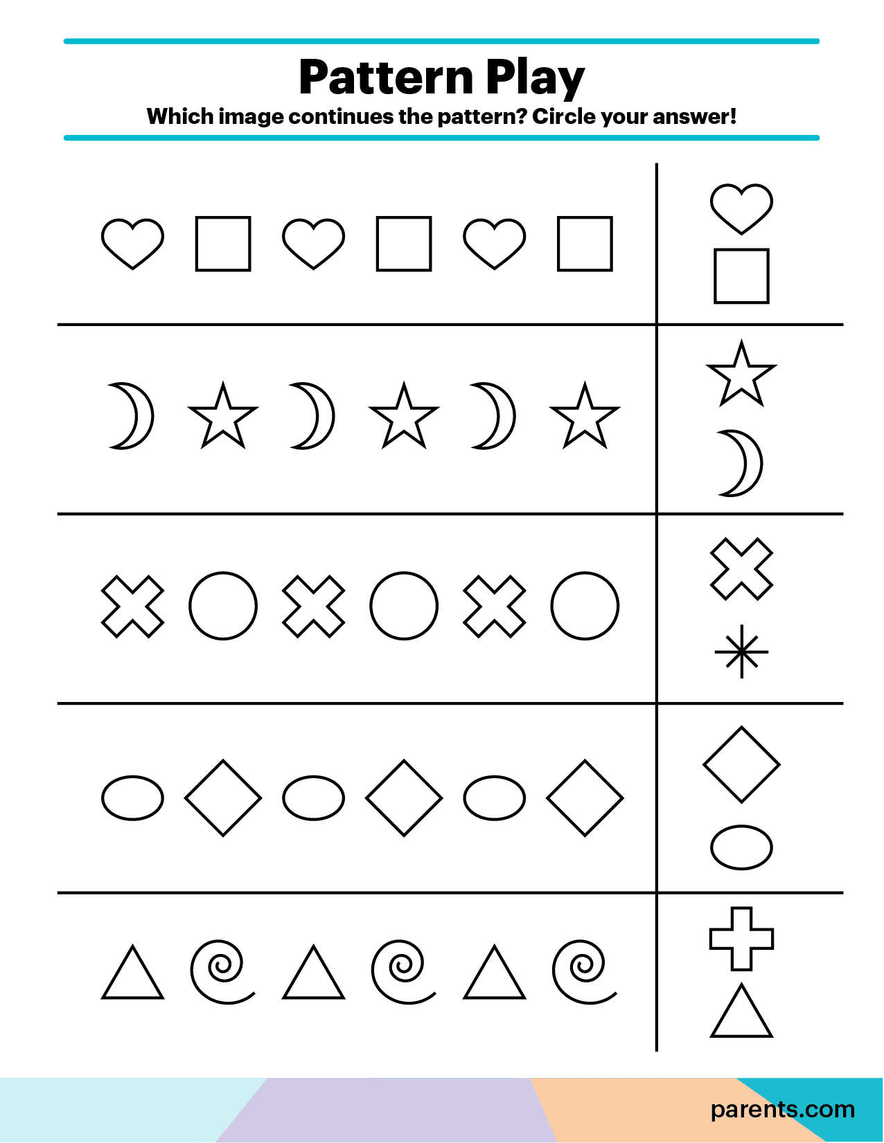 math activities for 4 year olds printable