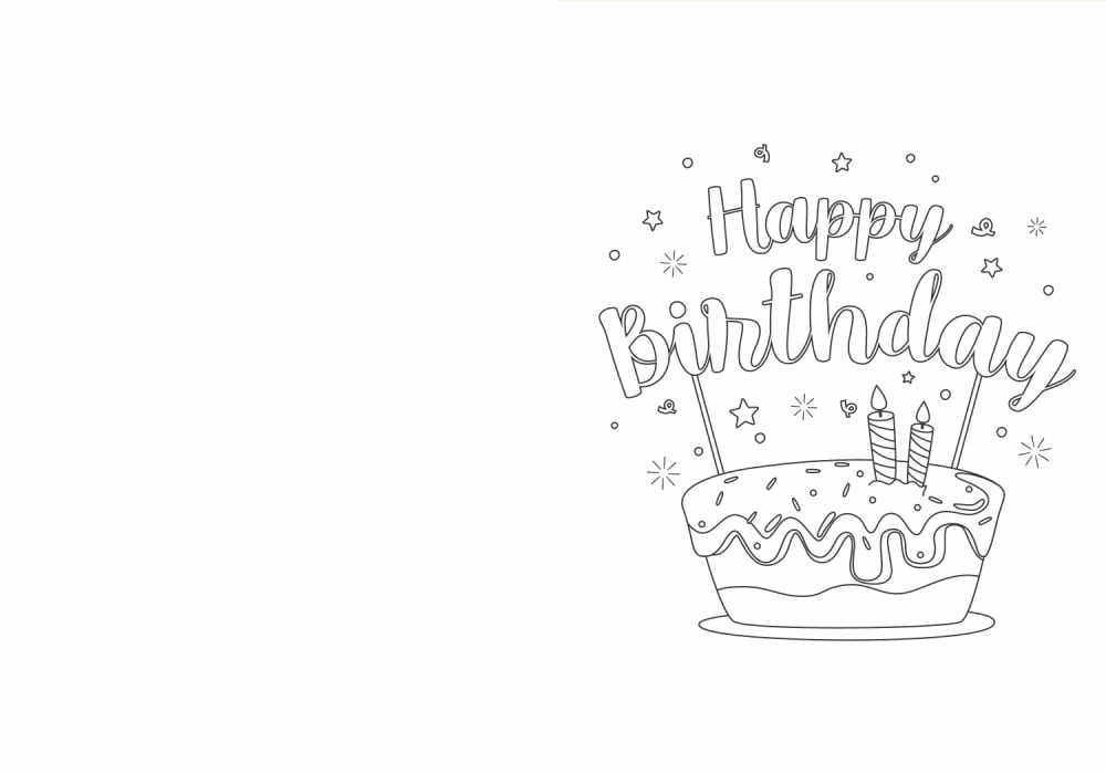 3 Free Happy Birthday Printable Coloring Cards