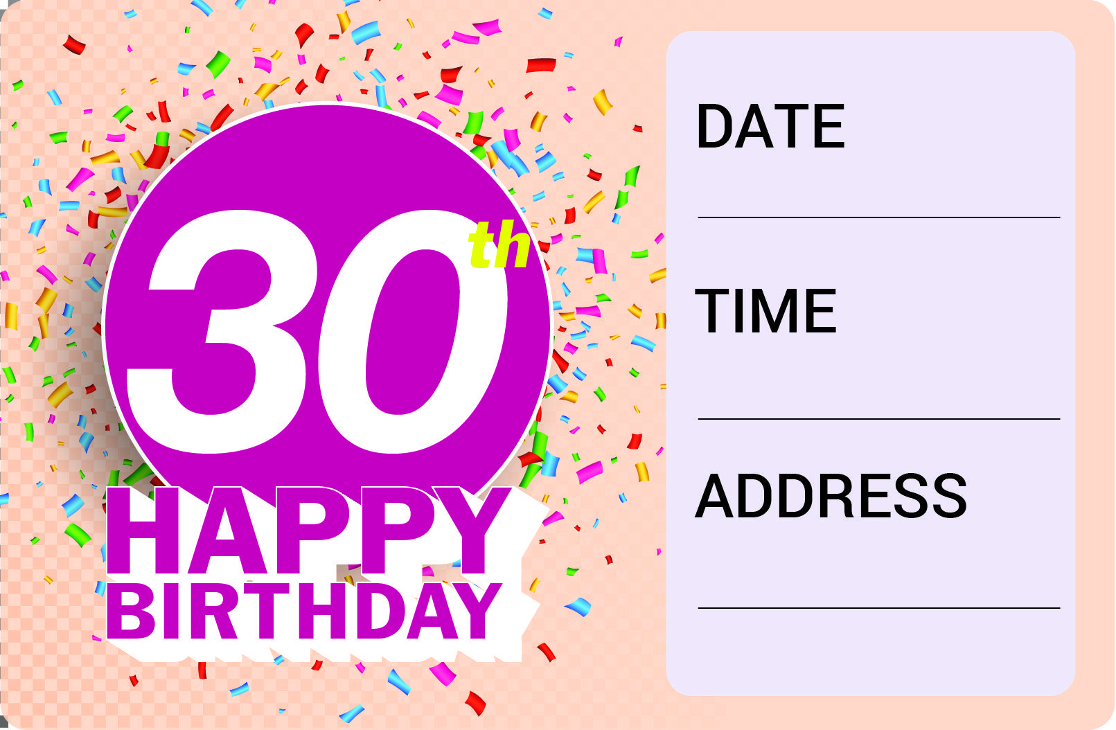 30th birthday invitation templates for him