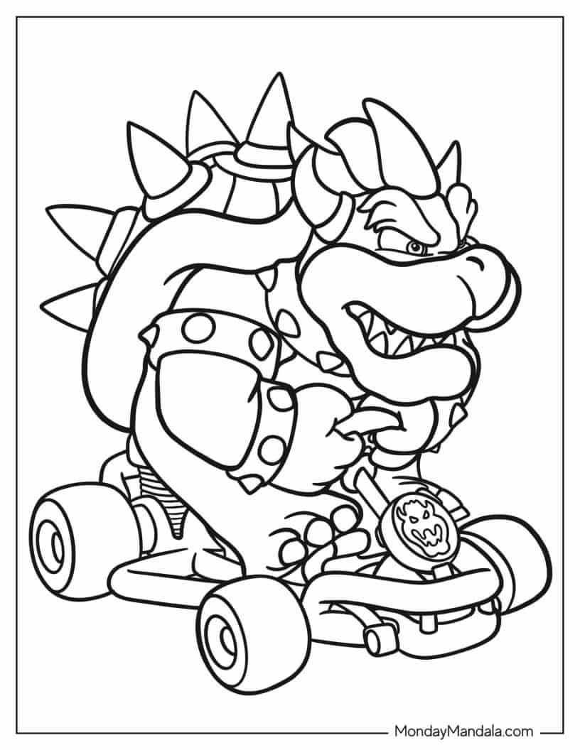 34 Mario Kart Coloring Pages Free PDF Printables Super Mario 