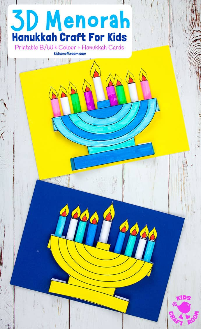 3D Hanukkah Menorah Craft With Printable Template Kids Craft Room