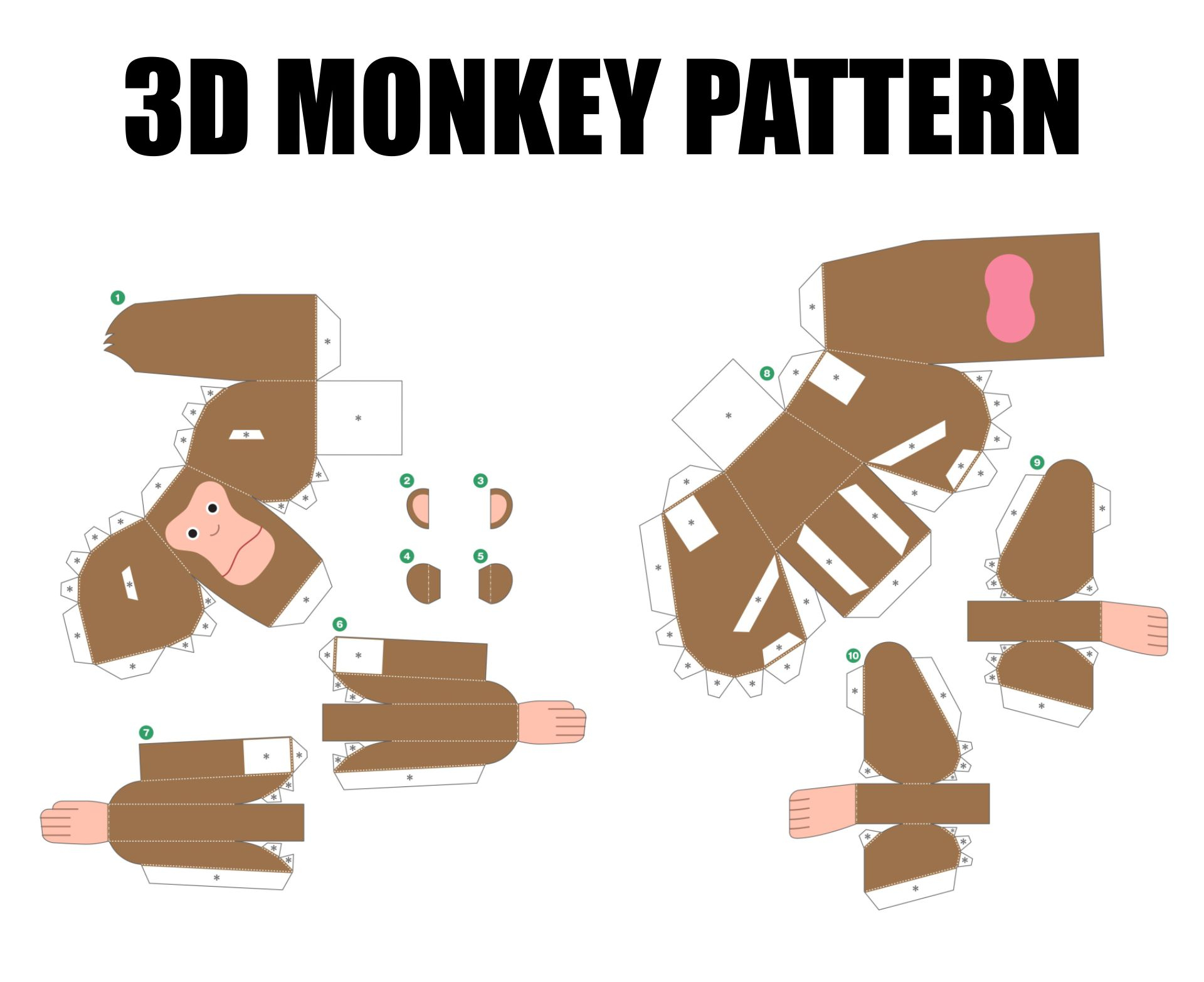 animal paper craft template