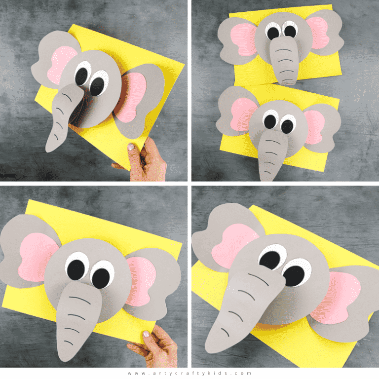 printable elephant paper craft template