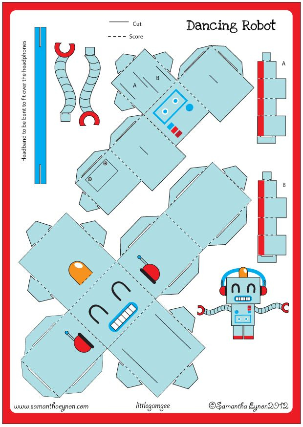 3D Paper Robot Template Printable