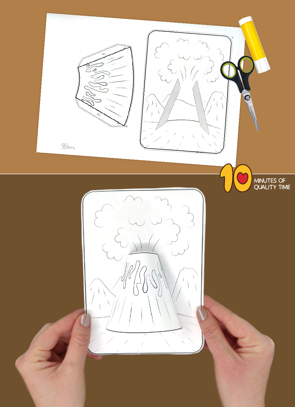 3D Volcano Craft 10 Minutes Of Quality Time