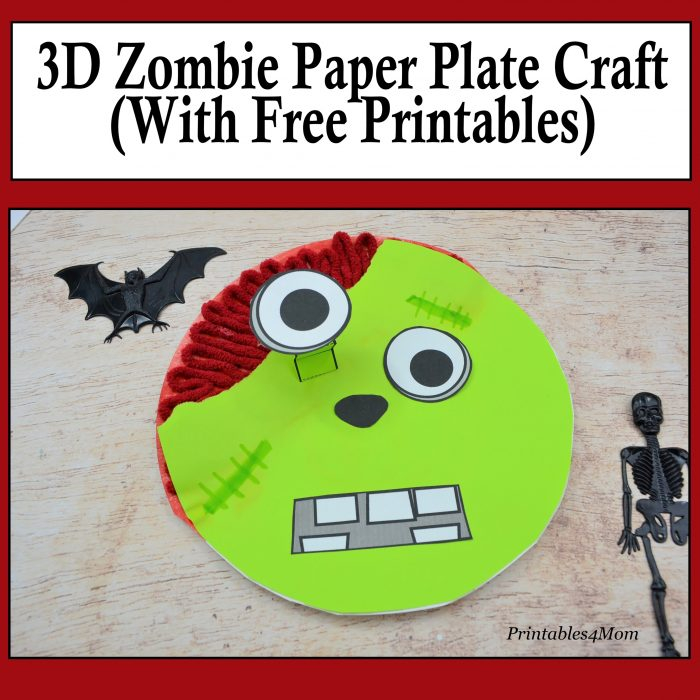 3D Zombie Paper Plate Craft With Printables Printables 4 Mom