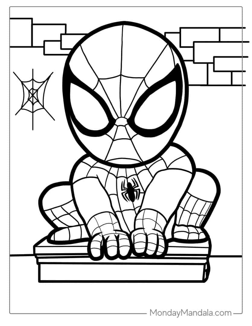 printable coloring pages for boys spider man