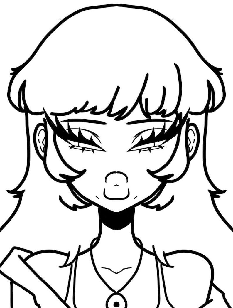 5 Page Printable Coloring Girls Etsy UK Easy Graffiti Drawings 