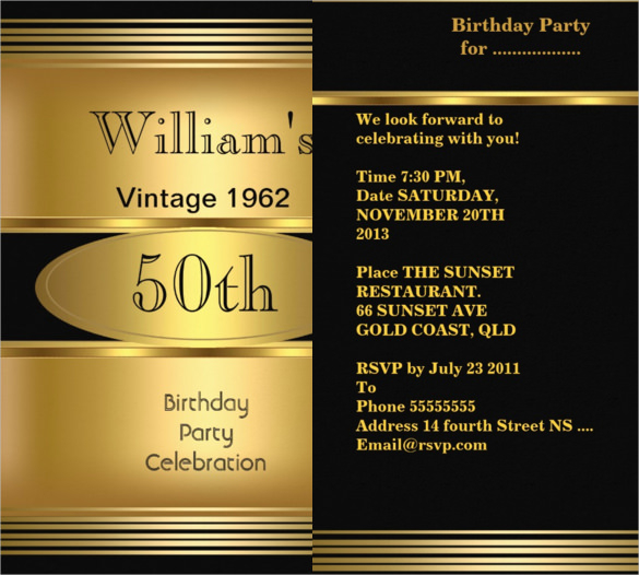 50 50th Birthday Invitation Templates In PSD PDF Illustrator 
