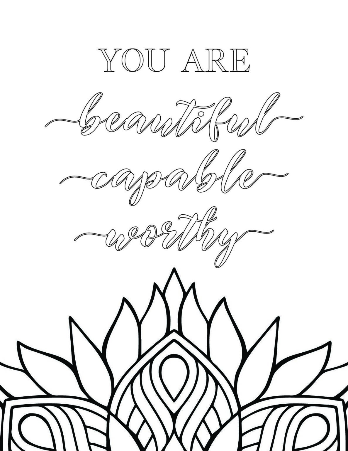 50 Best Printable Inspirational Quote Coloring Pages