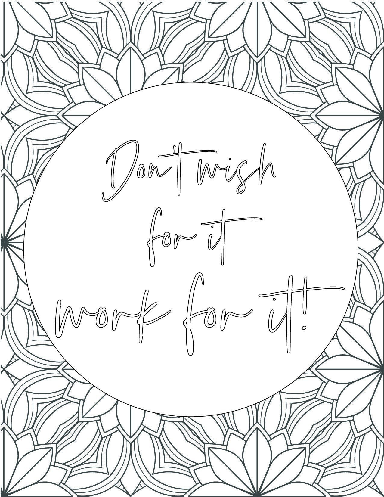 inspirational quote coloring pages for adults printable