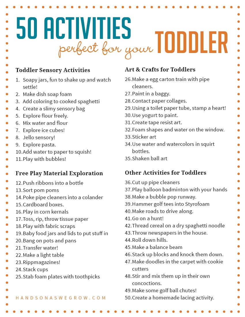 50 Perfectly Simple Toddler Activities To Try At Home HOAWG